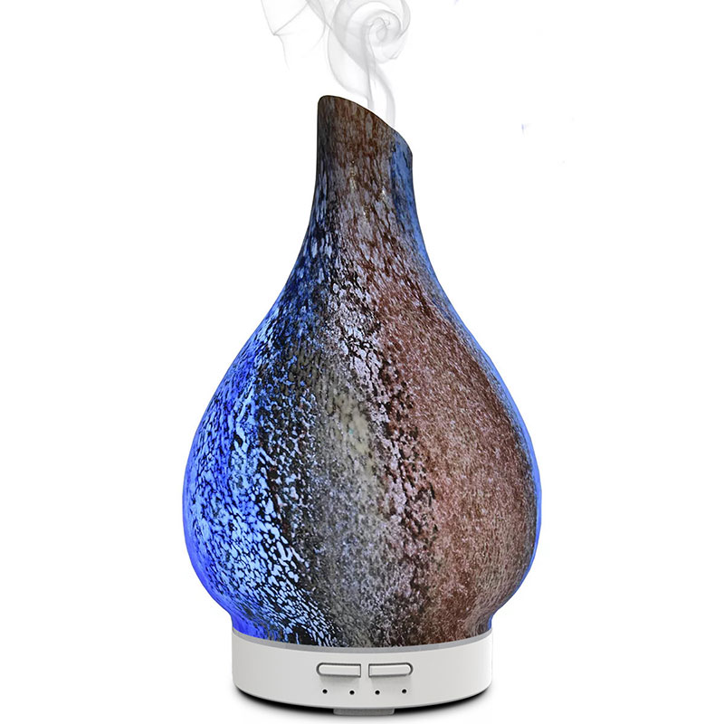 Glass Essential Oil Diffuser 120ml Aroma Air Nebulizer Medium Room Blue Brown